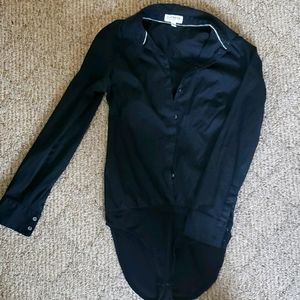 Long Sleeve Button down Shirt - bodysuit style